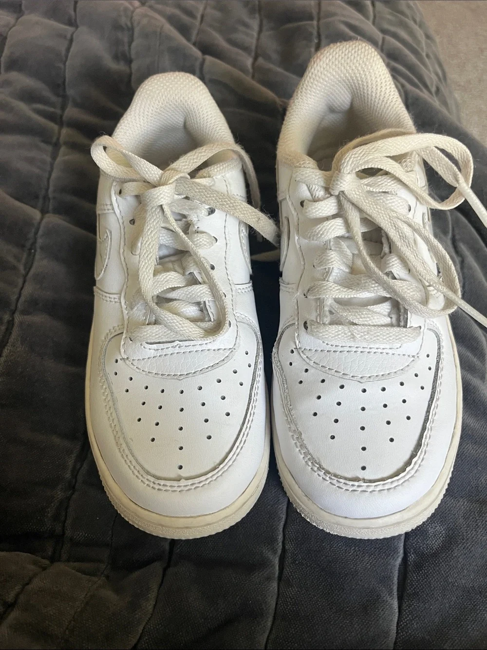 Kids White Lace-Up Sneakers for Everyday Play